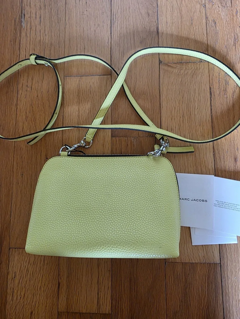 NWOT Marc Jacobs Grind Leather Crossbody Pouch In Lemoncello